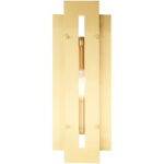 8 inch 1 Light Satin Brass Outdoor Wall Lantern with Clear Glass Shade-Lighting LumensLantern