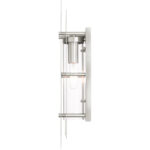 8 inch 1 Light Brushed Nickel Outdoor Wall Lantern with Clear Glass Shade-Lighting LumensLantern