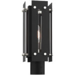 6.625 Sq. inch 1 Light Black Outdoor Post Top Lantern with Clear Glass Shade-Lighting LumensLantern