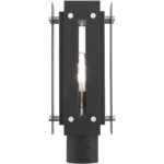 6.625 Sq. inch 1 Light Black Outdoor Post Top Lantern with Clear Glass Shade-Lighting LumensLantern