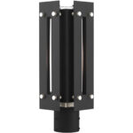 6.625 Sq. inch 1 Light Black Outdoor Post Top Lantern with Clear Glass Shade-Lighting LumensLantern