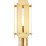 6.625 Sq. inch 1 Light Satin Brass Outdoor Post Top Lantern with Clear Glass Shade-Lighting LumensLantern