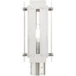 6.625 Sq. inch 1 Light Brushed Nickel Outdoor Post Top Lantern with Clear Glass Shade-Lighting LumensLantern