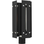 8.625 Sq. inch 1 Light Black Outdoor Post Top Lantern with Clear Glass Shade-Lighting LumensLantern