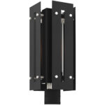 8.625 Sq. inch 1 Light Black Outdoor Post Top Lantern with Clear Glass Shade-Lighting LumensLantern