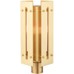 8.625 Sq. inch 1 Light Satin Brass Outdoor Post Top Lantern with Clear Glass Shade-Lighting LumensLantern