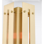 8.625 Sq. inch 1 Light Satin Brass Outdoor Post Top Lantern with Clear Glass Shade-Lighting LumensLantern