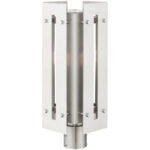 8.625 Sq. inch 1 Light Brushed Nickel Outdoor Post Top Lantern with Clear Glass Shade-Lighting LumensLantern