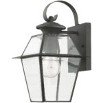 7.5 inch 1 Light Charcoal Outdoor Wall Lantern Pendant Lighting Fixture with Clear Beveled Glass Shade-Lighting LumensLantern