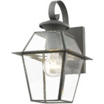 7.5 inch 1 Light Charcoal Outdoor Wall Lantern Pendant Lighting Fixture with Clear Beveled Glass Shade-Lighting LumensLantern