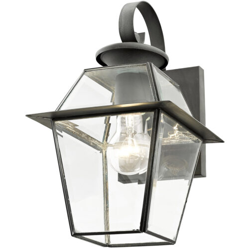 7.5 inch 1 Light Charcoal Outdoor Wall Lantern Pendant Lighting Fixture with Clear Beveled Glass Shade-Lighting LumensLantern