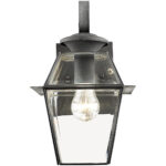 7.5 inch 1 Light Charcoal Outdoor Wall Lantern Pendant Lighting Fixture with Clear Beveled Glass Shade-Lighting LumensLantern