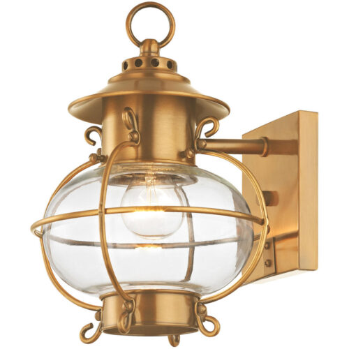 8 inch 1 Light FB Outdoor Wall Lantern Pendant Lighting Fixture with Hand Blown Clear Glass Shade-Lighting LumensLantern