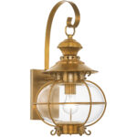 10.5 inch 1 Light FB Outdoor Wall Lantern Pendant Lighting Fixture with Hand Blown Clear Glass Shade-Lighting LumensLantern