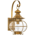 10.5 inch 1 Light FB Outdoor Wall Lantern Pendant Lighting Fixture with Hand Blown Clear Glass Shade-Lighting LumensLantern