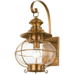 10.5 inch 1 Light FB Outdoor Wall Lantern Pendant Lighting Fixture with Hand Blown Clear Glass Shade-Lighting LumensLantern