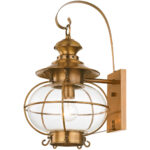 10.5 inch 1 Light FB Outdoor Wall Lantern Pendant Lighting Fixture with Hand Blown Clear Glass Shade-Lighting LumensLantern