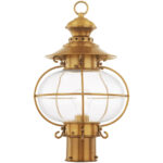 1 Light FB Outdoor Post Lantern Pendant Lighting Fixture with Hand Blown Clear Glass Shade-Lighting LumensLantern