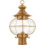 1 Light FB Outdoor Post Lantern Pendant Lighting Fixture with Hand Blown Clear Glass Shade-Lighting LumensLantern