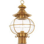 1 Light FB Outdoor Post Lantern Pendant Lighting Fixture with Hand Blown Clear Glass Shade-Lighting LumensLantern