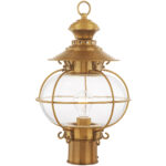 1 Light FB Outdoor Post Lantern Pendant Lighting Fixture with Hand Blown Clear Glass Shade-Lighting LumensLantern