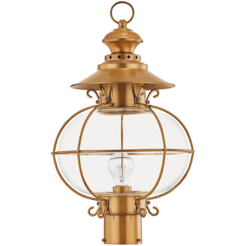 1 Light FB Outdoor Post Lantern Pendant Lighting Fixture with Hand Blown Clear Glass Shade-Lighting LumensLantern