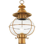 1 Light FB Outdoor Post Lantern Pendant Lighting Fixture with Hand Blown Clear Glass Shade-Lighting LumensLantern