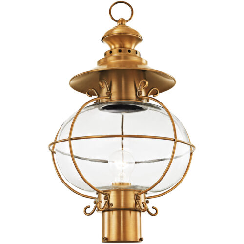 1 Light FB Outdoor Post Lantern Pendant Lighting Fixture with Hand Blown Clear Glass Shade-Lighting LumensLantern