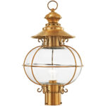 1 Light FB Outdoor Post Lantern Pendant Lighting Fixture with Hand Blown Clear Glass Shade-Lighting LumensLantern