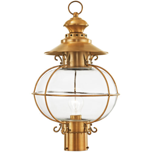 1 Light FB Outdoor Post Lantern Pendant Lighting Fixture with Hand Blown Clear Glass Shade-Lighting LumensLantern