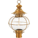 1 Light FB Outdoor Post Lantern Pendant Lighting Fixture with Hand Blown Clear Glass Shade-Lighting LumensLantern