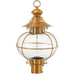 1 Light FB Outdoor Post Lantern Pendant Lighting Fixture with Hand Blown Clear Glass Shade-Lighting LumensLantern