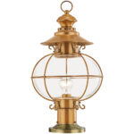 1 Light FB Outdoor Post Lantern Pendant Lighting Fixture with Hand Blown Clear Glass Shade-Lighting LumensLantern