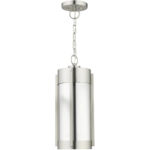 2 Light Brushed Nickel Outdoor Pendant Lantern Pendant Lighting Fixture with Electrical Plated Smoke Glass Shade-Lighting LumensLantern