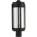 2 Light Black Outdoor Post Top Lantern Pendant Lighting Fixture with Electrical Plated Smoke Glass Shade-Lighting LumensLantern