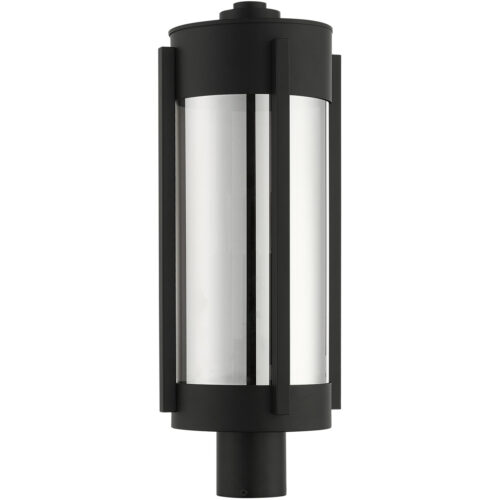 3 Light Black Outdoor Post Top Lantern Pendant Lighting Fixture with Electrical Plated Smoke Glass Shade-Lighting LumensLantern