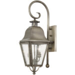 8.5 inch 2 Light VPW Outdoor Wall Lantern Pendant Lighting Fixture with Seeded Glass Shade-Lighting LumensLantern