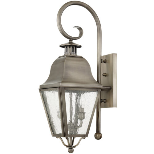 8.5 inch 2 Light VPW Outdoor Wall Lantern Pendant Lighting Fixture with Seeded Glass Shade-Lighting LumensLantern