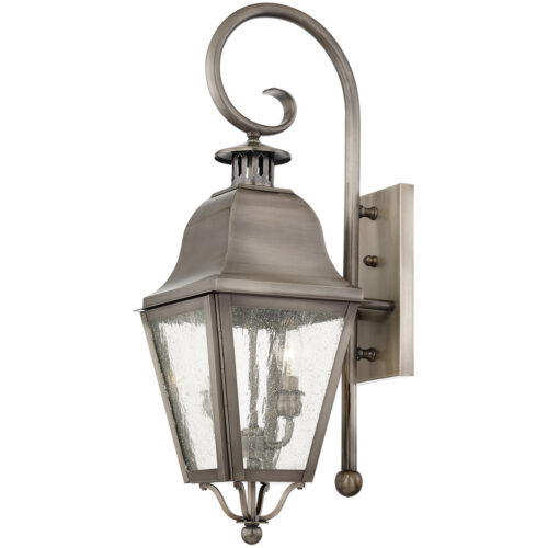 8.5 inch 2 Light VPW Outdoor Wall Lantern Pendant Lighting Fixture with Seeded Glass Shade-Lighting LumensLantern