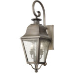 8.5 inch 2 Light VPW Outdoor Wall Lantern Pendant Lighting Fixture with Seeded Glass Shade-Lighting LumensLantern