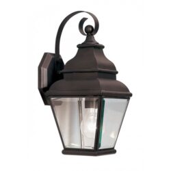 6.5 inch 1 Light Bronze Outdoor Wall Lantern Pendant Lighting Fixture with Clear Beveled Glass Shade-Lighting LumensLantern