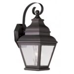 6.5 inch 1 Light Bronze Outdoor Wall Lantern Pendant Lighting Fixture with Clear Water Glass Shade-Lighting LumensLantern