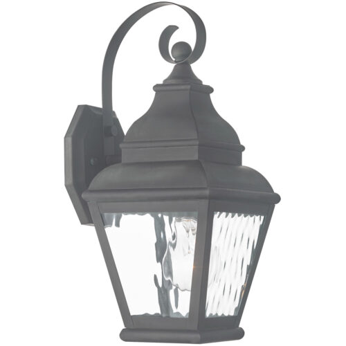 6.5 inch 1 Light Charcoal Outdoor Wall Lantern Pendant Lighting Fixture with Clear Water Glass Shade-Lighting LumensLantern