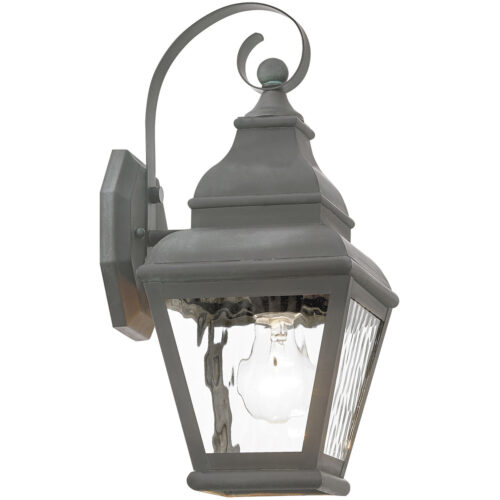 6.5 inch 1 Light Charcoal Outdoor Wall Lantern Pendant Lighting Fixture with Clear Water Glass Shade-Lighting LumensLantern