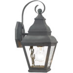 6.5 inch 1 Light Charcoal Outdoor Wall Lantern Pendant Lighting Fixture with Clear Water Glass Shade-Lighting LumensLantern