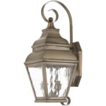 8 inch 2 Light VPW Outdoor Wall Lantern Pendant Lighting Fixture with Clear Water Glass Shade-Lighting LumensLantern