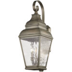 10 inch 3 Light VPW Outdoor Wall Lantern Pendant Lighting Fixture with Clear Water Glass Shade-Lighting LumensLantern