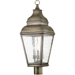 10 inch 3 Light VPW Outdoor Post Lantern Pendant Lighting Fixture with Clear Water Glass Shade-Lighting LumensLantern