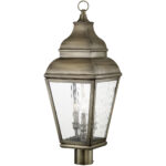 10 inch 3 Light VPW Outdoor Post Lantern Pendant Lighting Fixture with Clear Water Glass Shade-Lighting LumensLantern