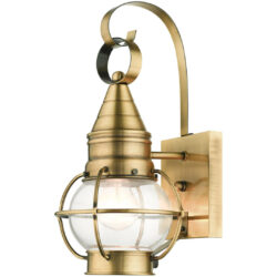 26900-01 1 Light Antique Brass Outdoor Wall Lantern-Lighting LumensLantern